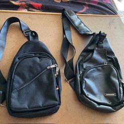 2 Black Unisex Crossbody Bag 