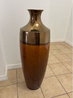 37-13”Extra large ceramic vase brown bronze