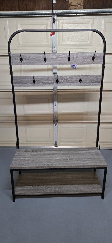 Entryway Bench With Coat Rack