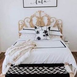 Rattan Peacock Queen Headboard 