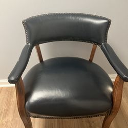 Leather Navy Blue Arm Chair 