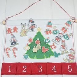 Disney Mickey Mouse And Friends Holiday Christmas Pocket Advent Calendar Hanging