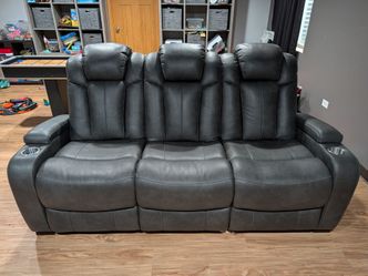 Power Reclining Leather Sofa