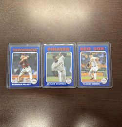 Topps Heritage WHITE BORDER (BLUE) Variation Pfaadt Chapman Houck 3 Card Lot 🔥