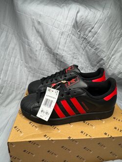 Adidas superstar II red and black
