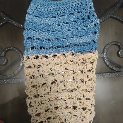 Crocheted grocery bag holder