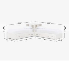 2 White Belden Pottery barn twin Beds
