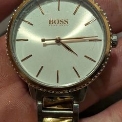 Hugo boss dual toned wristwatch