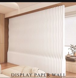 102"Hx156"W Paper Screen Room Divider Flexible Paper Wall Partition, Foldable and Retractable Partition Wall, Suitable for Offices and Commercial Use(