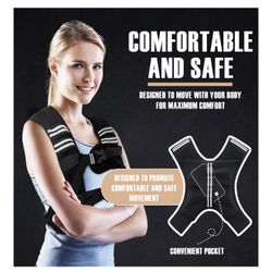 Weighted Vest Men or Women 15lbs Weights with Reflective Stripe