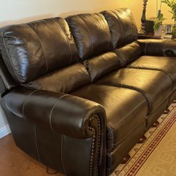 Leather Power Reclining Sofa, Loveseat and Chair