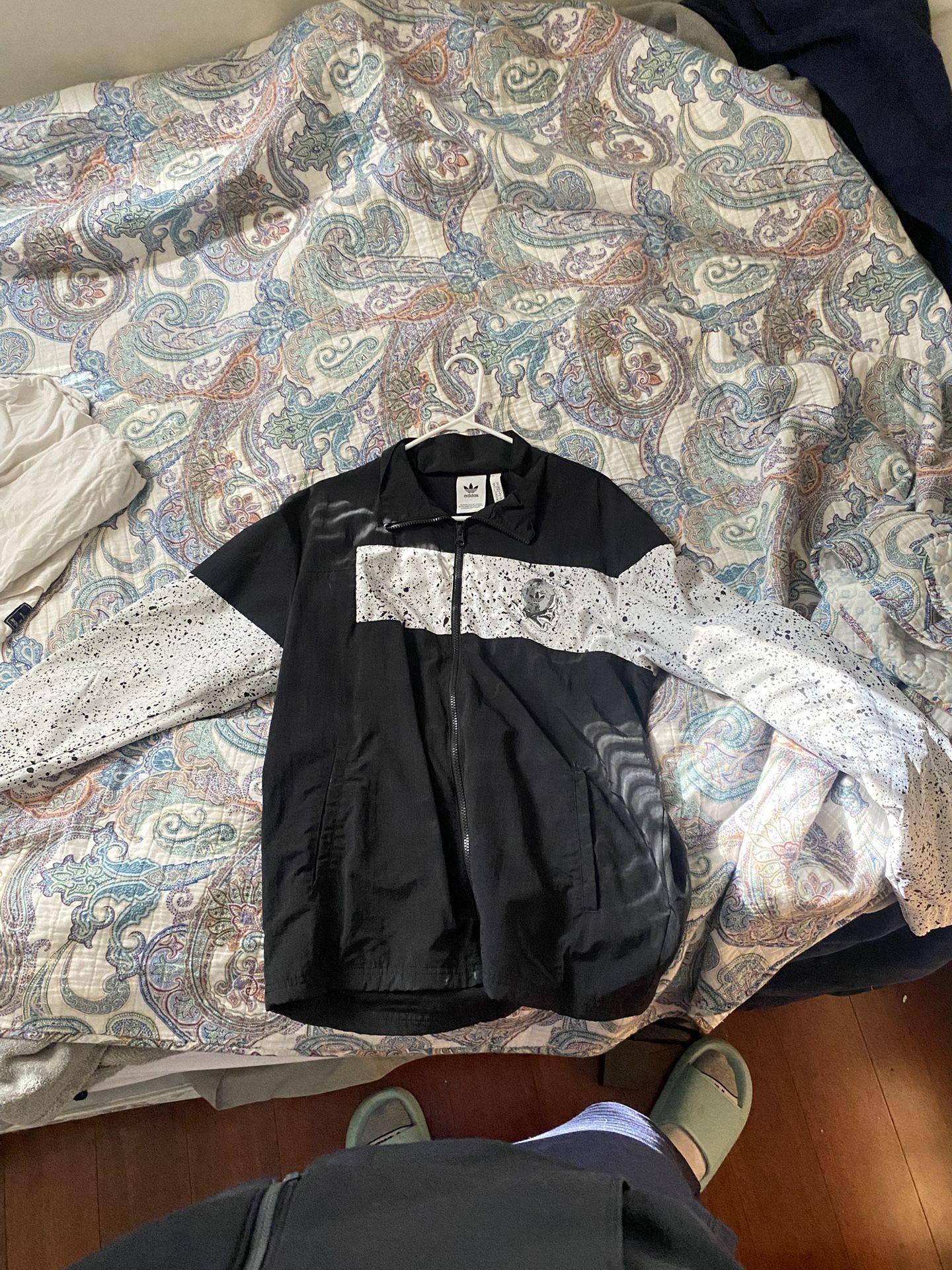 adidas Planetoid Wind Track Top Space Graphic Sweat Shirt Jacket Firebird Sz MD