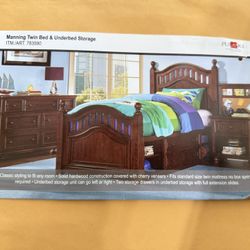 Twin Bed And Underbed Storage 