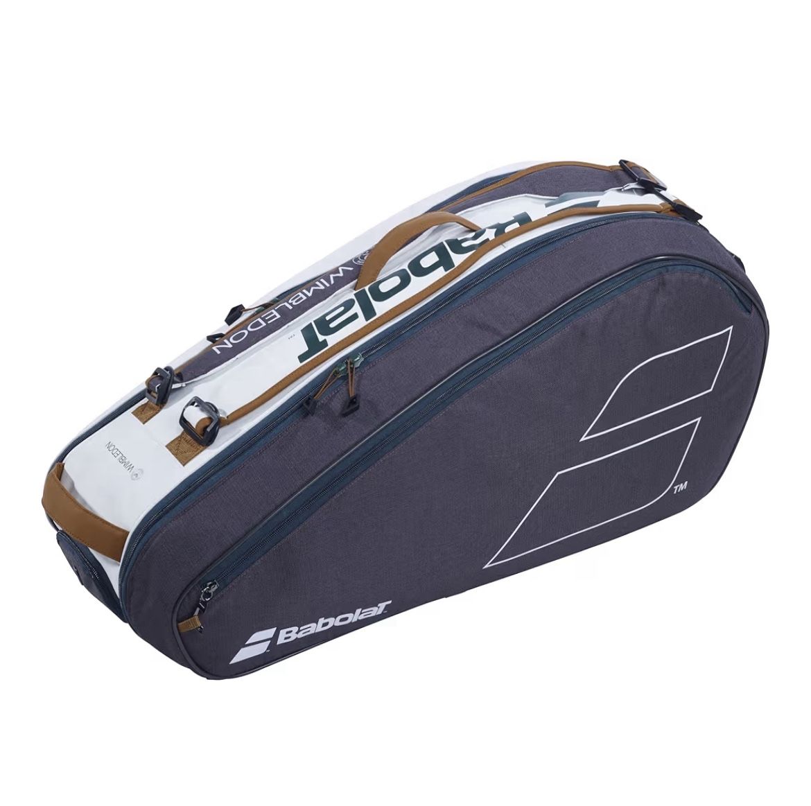 Babolat Pure Racquet Holder x6 Wimbledon Tennis Bag (White/Grey)