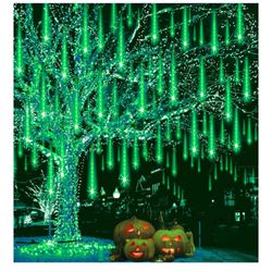 Brandnew Christmas Lights Outdoor Falling Rain Meteor Shower Lights 12 inch 8 Tube 192 LED Snowfall Icicle Cascading String Light for Xmas Tree Christ