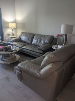 Leather sofa couch and chair **SEE PHOTOS & DESCRIPT** MAKE  OFFER
