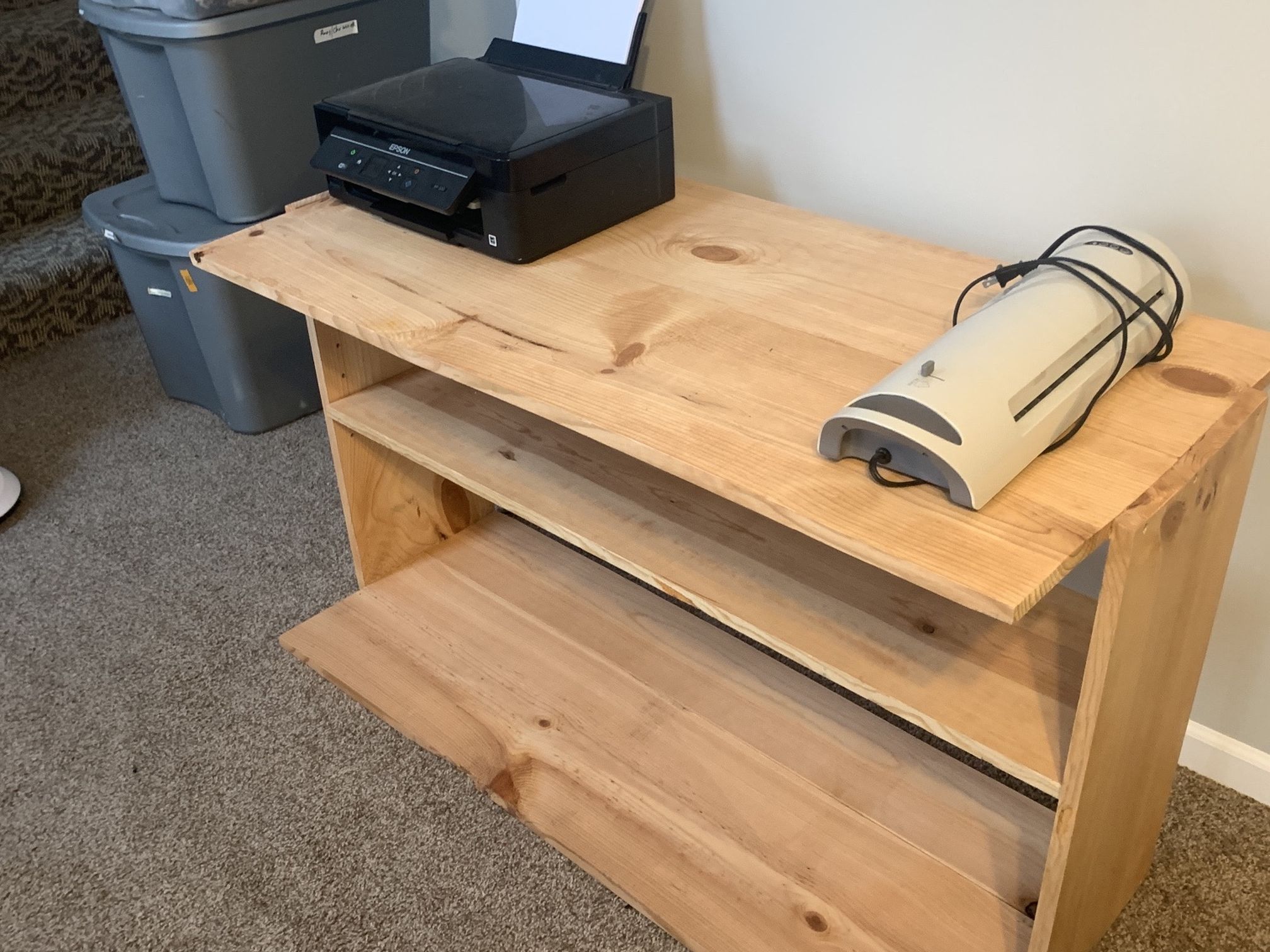 Printer Table, Shelves, Storage