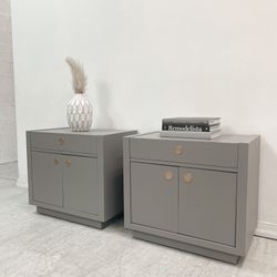 Gray And Gold Nightstand Set