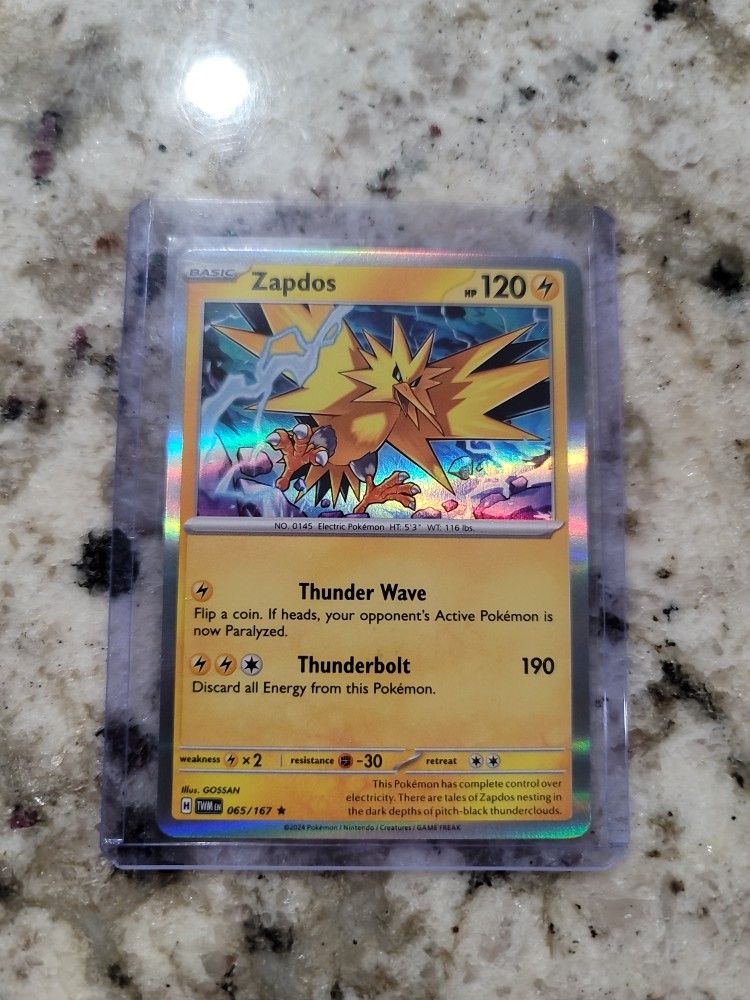 Zapdos 65/167 Twilight Masquerade Holo Rare Pokemon TCG