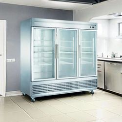 Commercial Glass Door Reach-in Refrigerator | 83” 3-Door Glass ETL | Free Shipping | Up To 5-Year Warranty