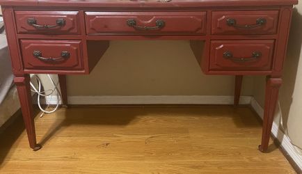 Red antique vintage table