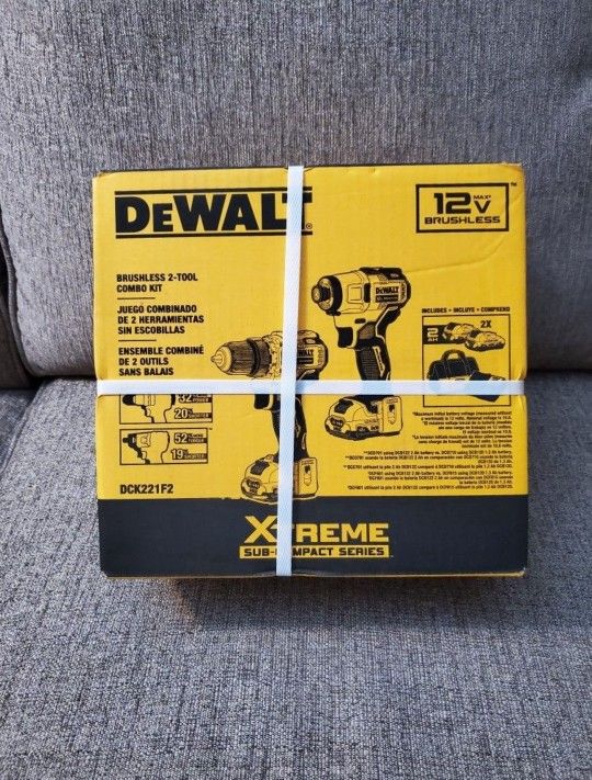 DEWALT DCK221F2 12V MAX Brushless Cordless Drill and Impact Driver Kit UNOPENED