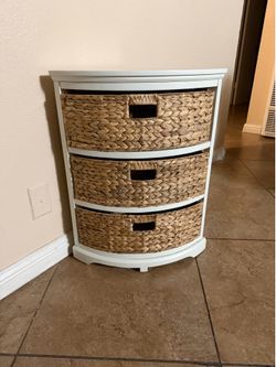 3-Tier White Corner End Drawer