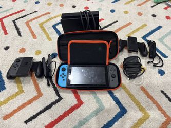 Nintendo Switch With Case And Extra Joy-con Pieces