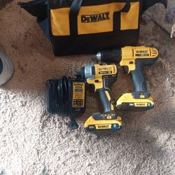 Dewalt Compat Drill And Regular Drill 2 Batteries New Bag New Charger 