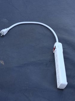 White Power Strip with Short Cord