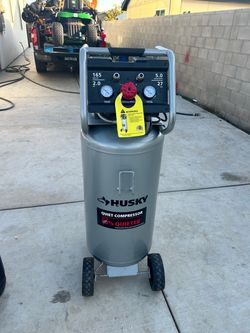 Shop Husky 27 Gal.165 PSI Vertical Electric Oil-Free Quiet Auto/Workshop Air Compressor with Dual Gauges and 2-Quick Couplers