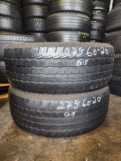 275 60R 20 GOOD YEAR WRANGLER A/T TIRES 2756020 USED TIRES (PAIR) MOUNT BALANCE INCLUDED