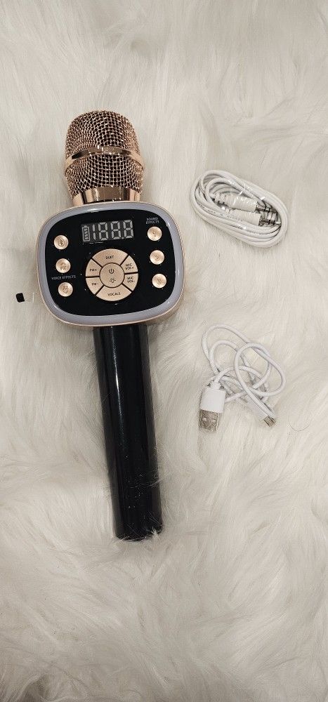 Carpool Karaoke 2.0 The Mic 2021 Version 2-Pack, Wireless Bluetooth Karaoke Microphones with Voice Changing Effects and Duet Options, Rose Gold