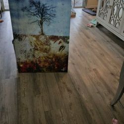Beautiful Framed Canvas 40h 26w WOMAN AND TREE ART NEW 45 OBO