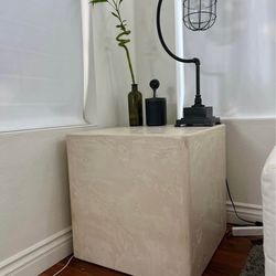 Beige Square Box Side Table *GREAT CONDITION*