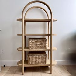 Crate & Kids Canyon 36" Natural Wood 4-Shelf Tall Kids Bookcase by Leanne Ford