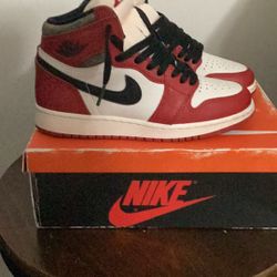 Jordan1 Lost And Found , Red Black White , Size 4y