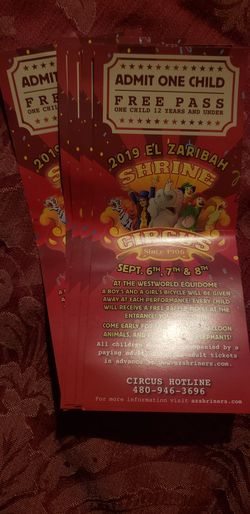 Shrine circus pass for a child