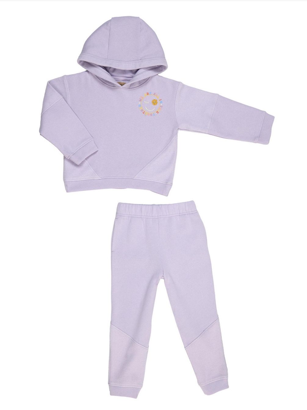 BEARPAW Toddler Girls 2 Piece Colorblock Sweatshirt and Joggers Outfit Set