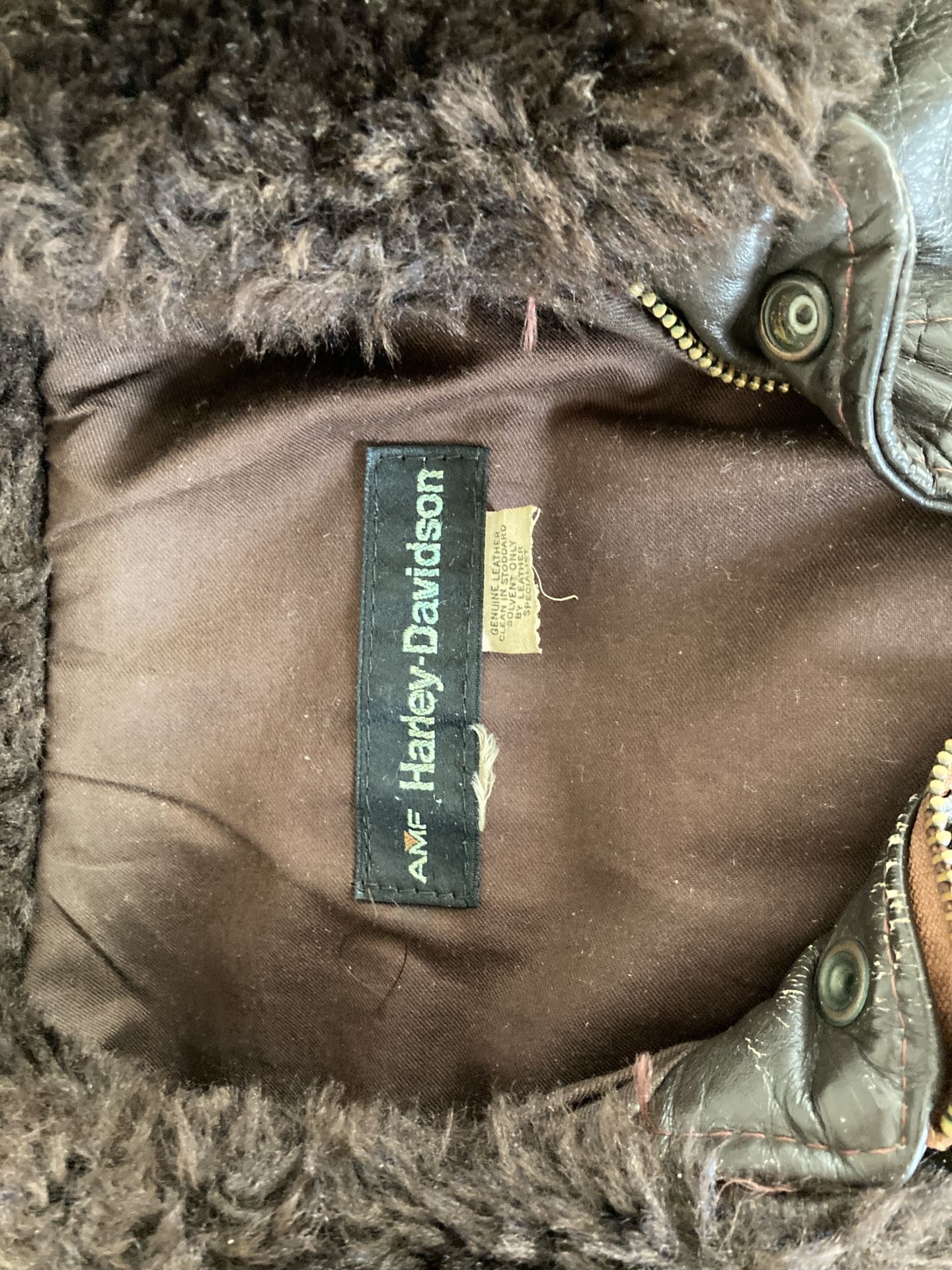 Original AMF from the 80s leather bomber jacket made by Harley Davidson