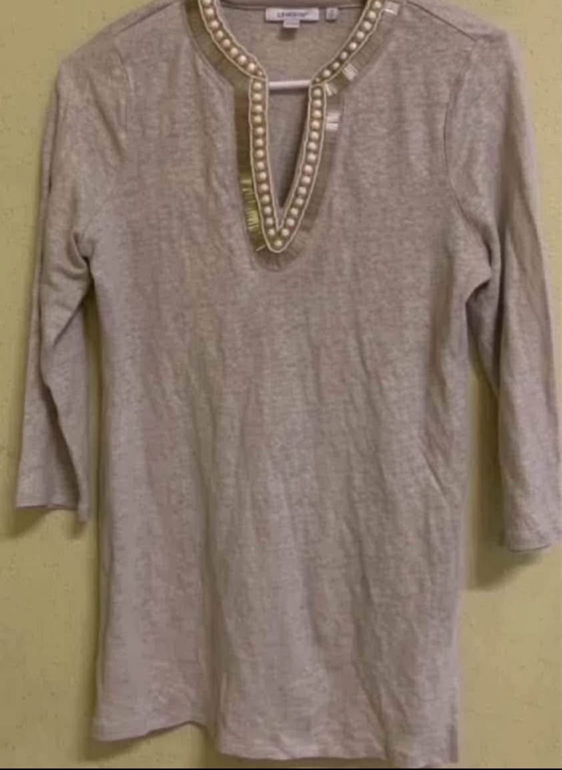 Chico’s Linen Embellished Tunic Size S