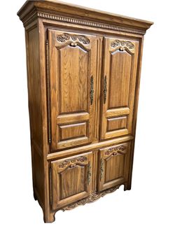 French Country Style Computer Armoire Desk With Storage