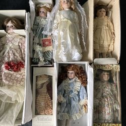 Porcelain Doll Bundle Of 7