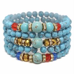 *SALE  GIFT 🎁 Multi Turquoise Crystal Bead Bracelet *See My Other 600 Items*