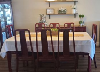 12 place Oriental dining set with matching buffet