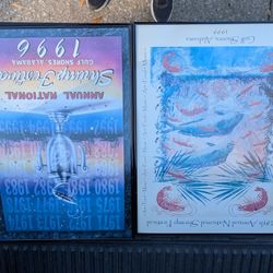 1996 and 1999 Gulf Shores Shrimp Festival Art and Frame