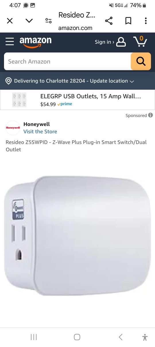 Z Wave Plug In Smart Switch
