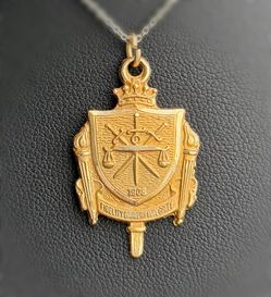 Jewelry 10k Solid Yellow Gold FBI 25 Years Loyalty Service 2003 Pendant charm