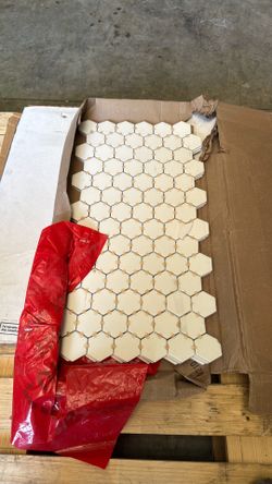 White Hexagon Mosaic Tile – Partial Box – Bathroom/Shower Tile