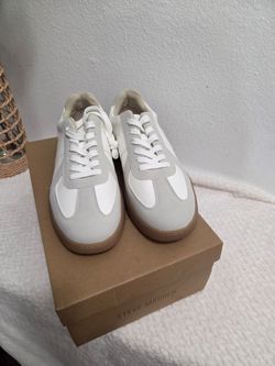 Steve Madden P-Kilter Men's White/Gray Leather Lace-Up Sneakers US 10 NIB